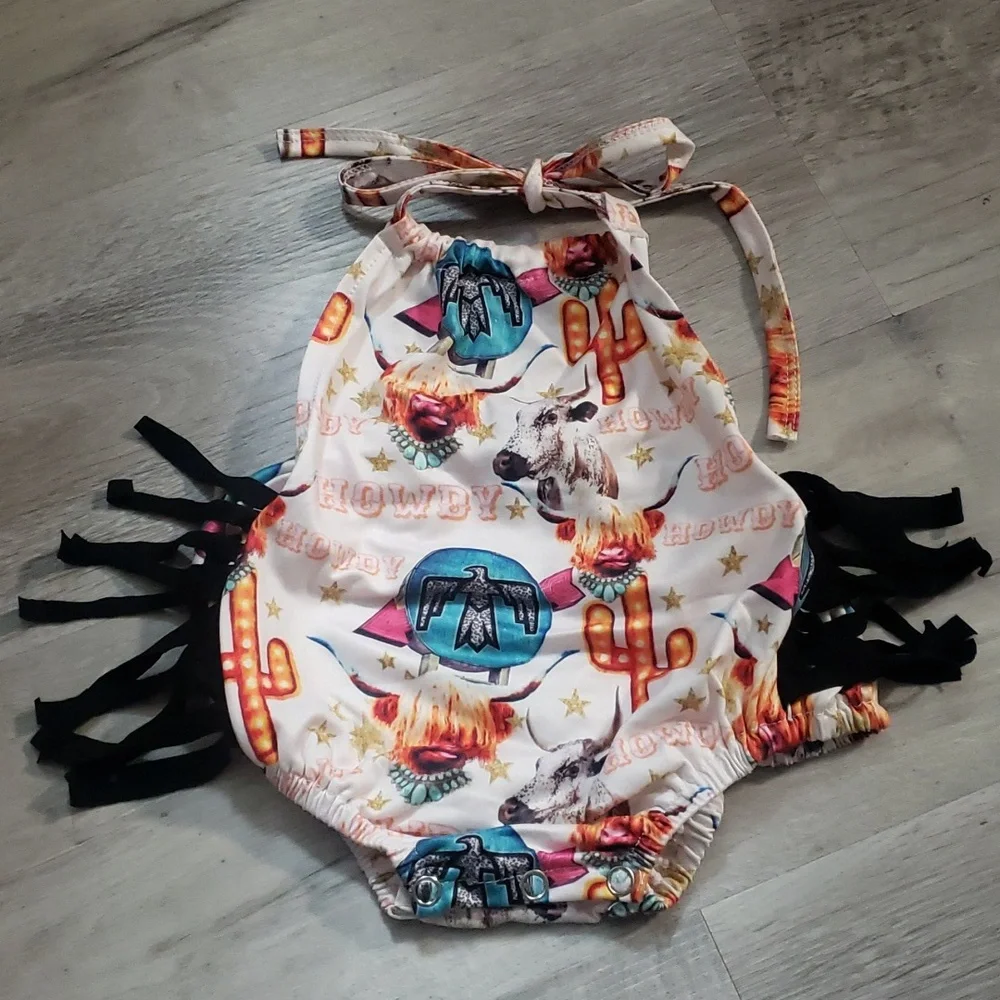 Fringe romper cattle cactus 6 To 12 Months Nwot - Picture 1 of 5
